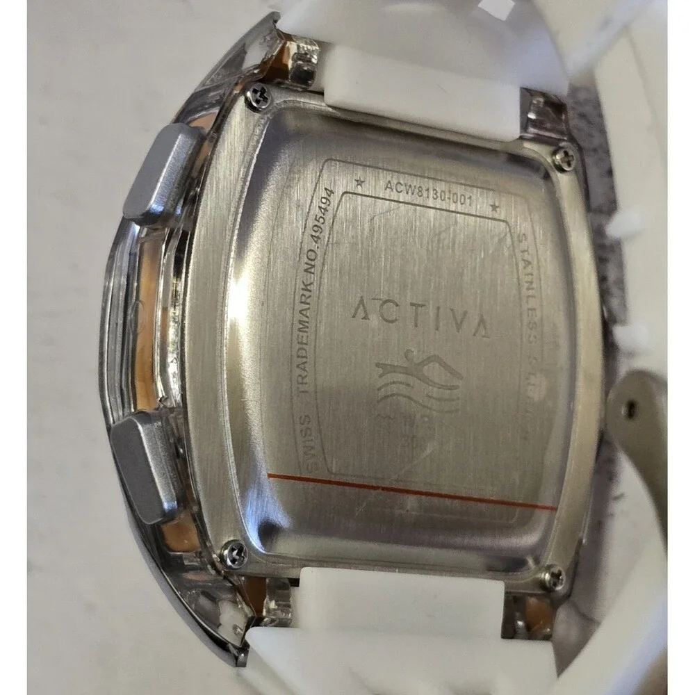 Activa X Invicta Digital Men's Watch 46mm White Silver ACW8130-001 Brand New
